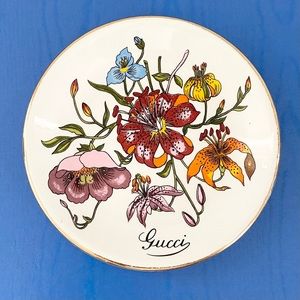 Gucci Floral Accent Plate - Red, Pink, Yellow, Green